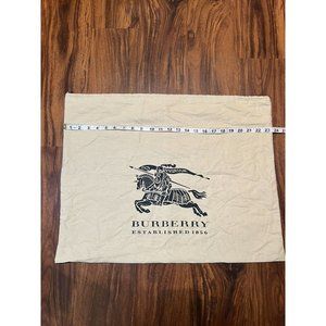 LARGE BURBERRY Authentic Dust Cover Bag Storage Drawstring Pouch Logo Beige 23.5